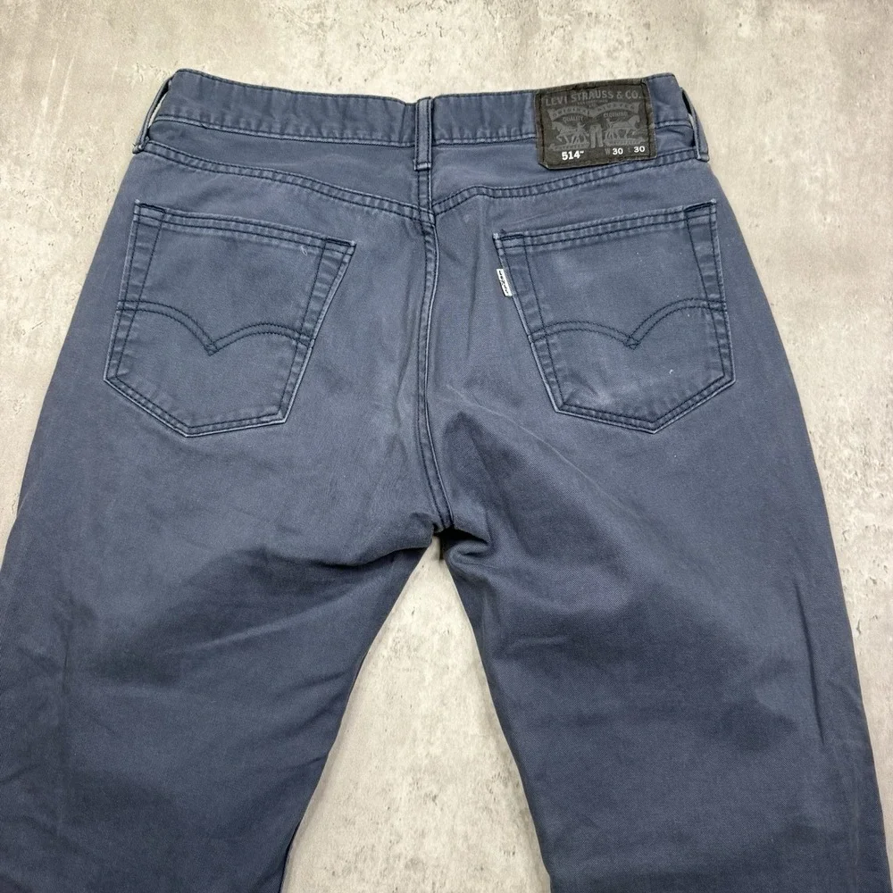 Levi's 514 Straight Jeans Men's 30x30 Blue Stretch Denim Pants Chinos Straight
